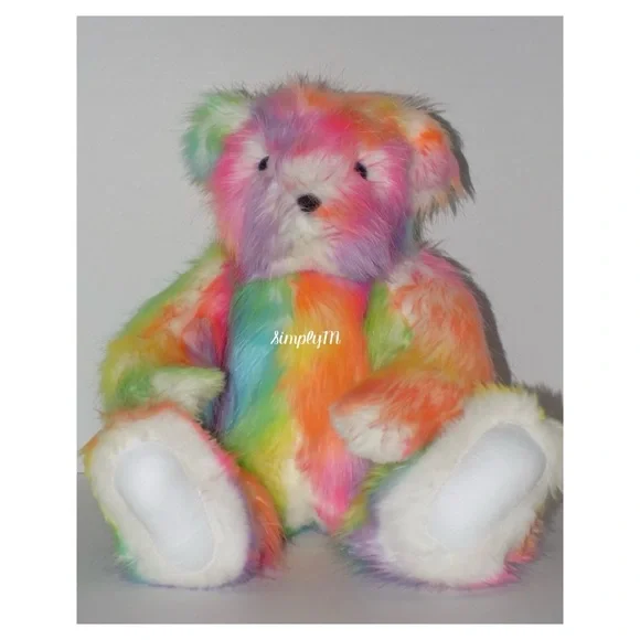 Large 20 inch Rainbow Tie-Dye Vermont Teddy Bear - Picture 2 of 10